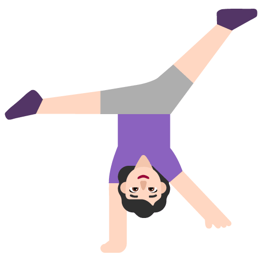 Microsoft design of the woman cartwheeling: light skin tone emoji verson:Windows-11-22H2