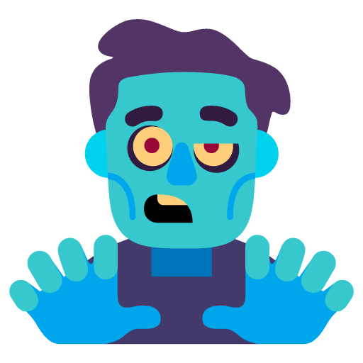 Microsoft design of the man zombie emoji verson:Windows-11-22H2