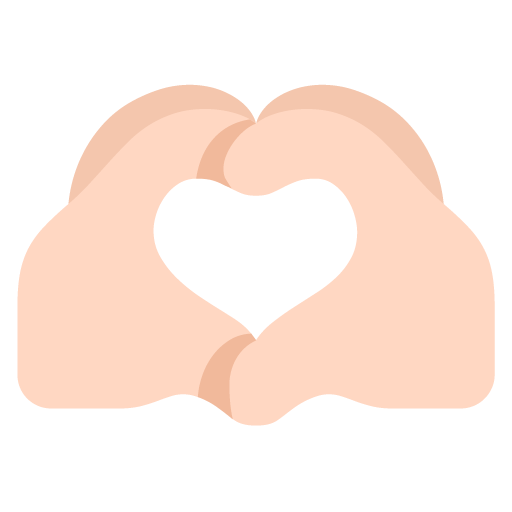 Microsoft design of the heart hands: light skin tone emoji verson:Windows-11-22H2