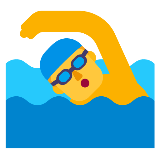Microsoft design of the man swimming emoji verson:Windows-11-22H2