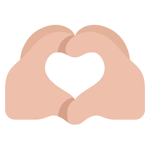 Microsoft design of the heart hands: medium-light skin tone emoji verson:Windows-11-22H2
