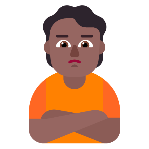 Microsoft design of the person pouting: medium-dark skin tone emoji verson:Windows-11-22H2