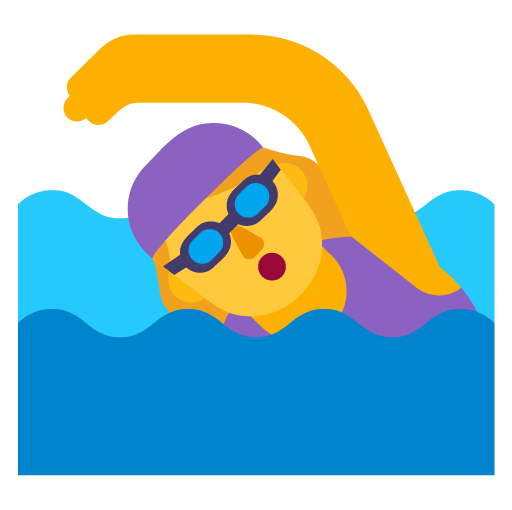 Microsoft design of the woman swimming emoji verson:Windows-11-22H2