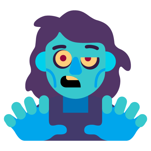 Microsoft design of the woman zombie emoji verson:Windows-11-22H2