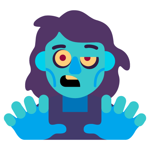 Microsoft design of the woman zombie emoji verson:Windows-11-22H2