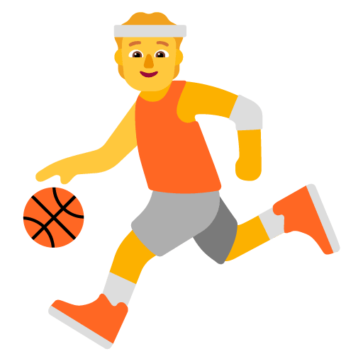 Microsoft design of the person bouncing ball emoji verson:Windows-11-22H2