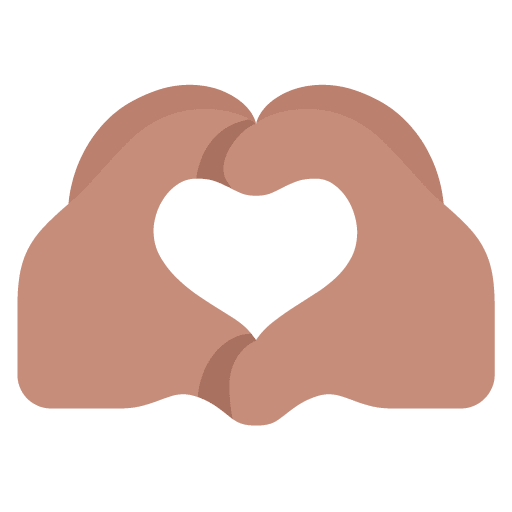 Microsoft design of the heart hands: medium skin tone emoji verson:Windows-11-22H2