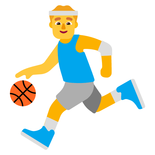 Microsoft design of the man bouncing ball emoji verson:Windows-11-22H2