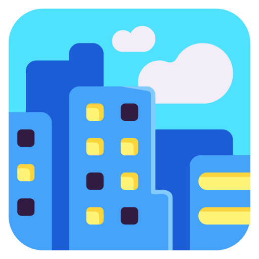 Microsoft design of the cityscape emoji verson:Windows-11-22H2