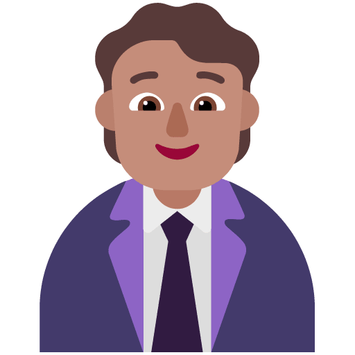 Microsoft design of the office worker: medium skin tone emoji verson:Windows-11-22H2