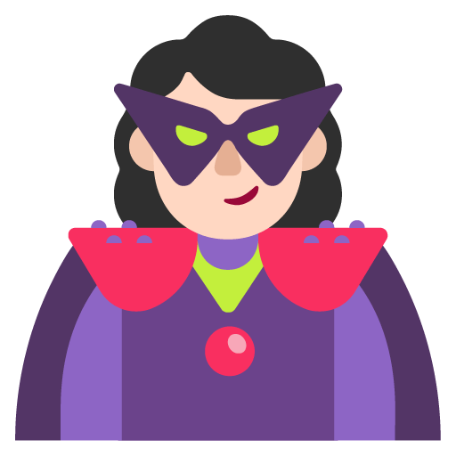 Microsoft design of the woman supervillain: light skin tone emoji verson:Windows-11-22H2