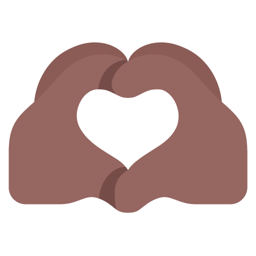 Microsoft design of the heart hands: medium-dark skin tone emoji verson:Windows-11-22H2
