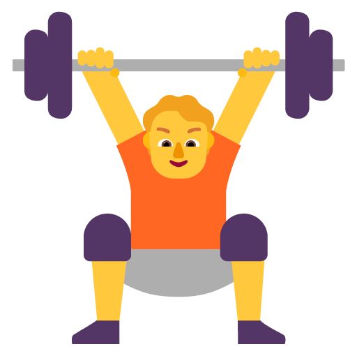 Microsoft design of the person lifting weights emoji verson:Windows-11-22H2