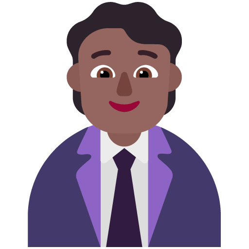 Microsoft design of the office worker: medium-dark skin tone emoji verson:Windows-11-22H2