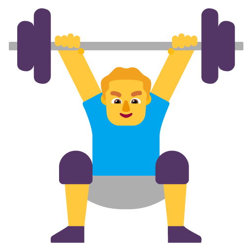 Microsoft design of the man lifting weights emoji verson:Windows-11-22H2