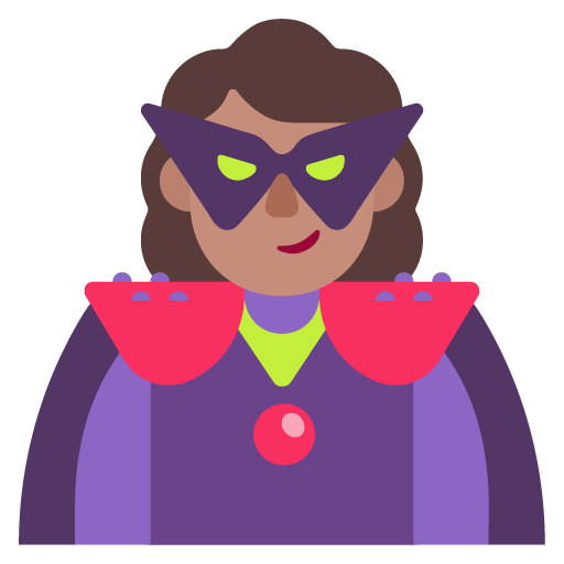Microsoft Microsoft design of the woman supervillain: medium skin tone emoji verson:Windows-11-22H2