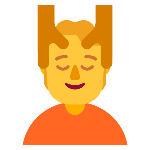 Microsoft design of the person getting massage emoji verson:Windows-11-22H2