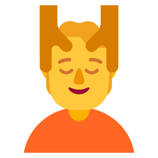 Microsoft design of the person getting massage emoji verson:Windows-11-22H2