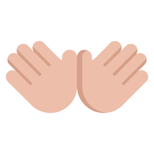 Microsoft design of the open hands: medium-light skin tone emoji verson:Windows-11-22H2