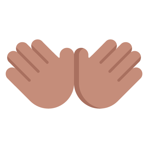 Microsoft design of the open hands: medium skin tone emoji verson:Windows-11-22H2