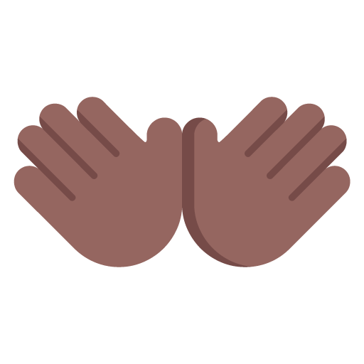 Microsoft design of the open hands: medium-dark skin tone emoji verson:Windows-11-22H2