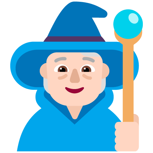 Microsoft design of the mage: light skin tone emoji verson:Windows-11-22H2