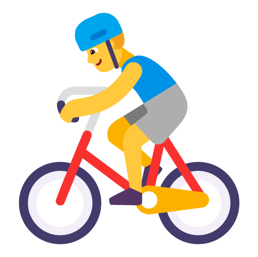 Microsoft design of the man biking emoji verson:Windows-11-22H2