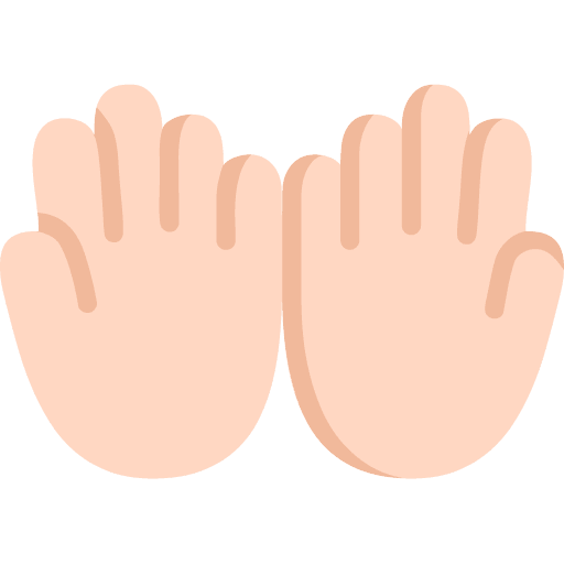 Microsoft design of the palms up together: light skin tone emoji verson:Windows-11-22H2