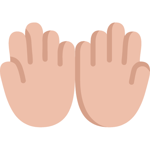 Microsoft design of the palms up together: medium-light skin tone emoji verson:Windows-11-22H2
