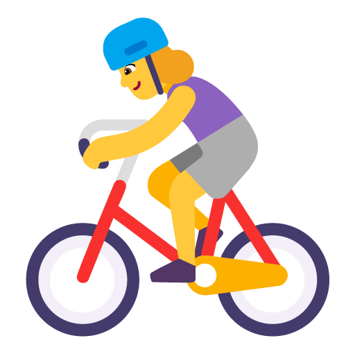 Microsoft design of the woman biking emoji verson:Windows-11-22H2