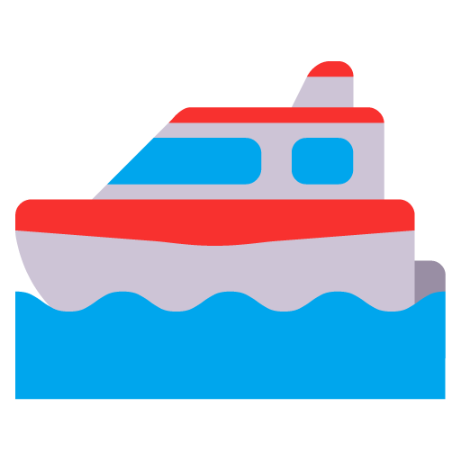 Microsoft design of the motor boat emoji verson:Windows-11-22H2