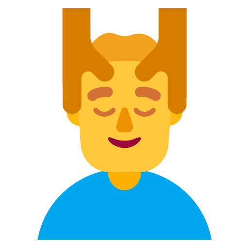 Microsoft design of the man getting massage emoji verson:Windows-11-22H2