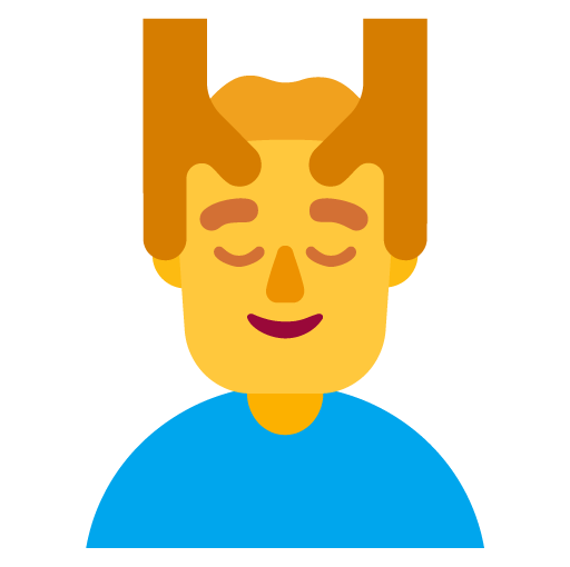 Microsoft Microsoft design of the man getting massage emoji verson:Windows-11-22H2