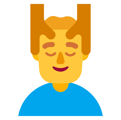 Microsoft design of the man getting massage emoji verson:Windows-11-22H2