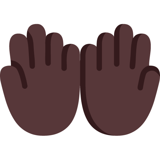 Microsoft design of the palms up together: dark skin tone emoji verson:Windows-11-22H2