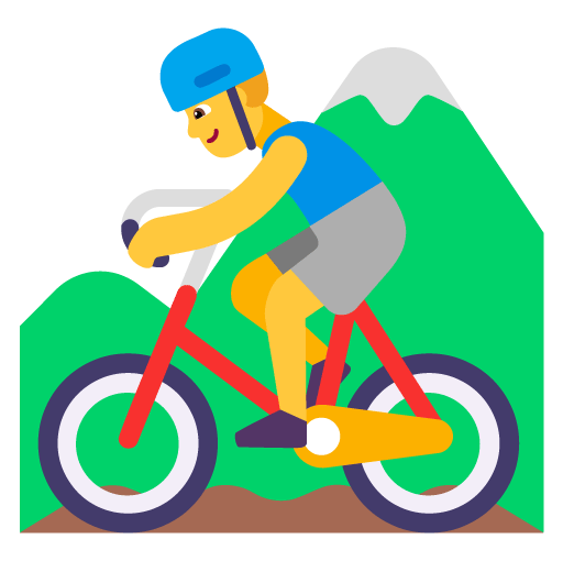 Microsoft design of the man mountain biking emoji verson:Windows-11-22H2
