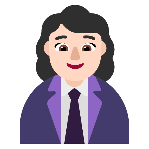 Microsoft design of the woman office worker: light skin tone emoji verson:Windows-11-22H2