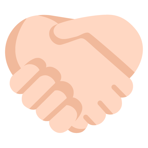 Microsoft design of the handshake: light skin tone emoji verson:Windows-11-22H2