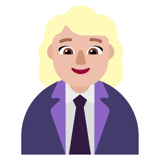 Microsoft design of the woman office worker: medium-light skin tone emoji verson:Windows-11-22H2