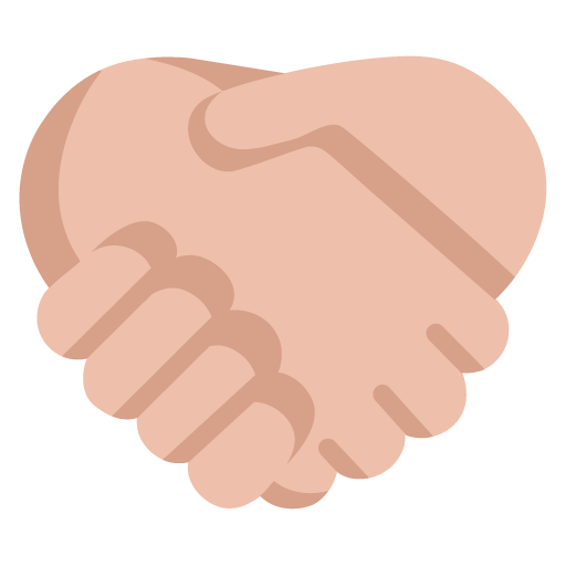 Microsoft design of the handshake: medium-light skin tone emoji verson:Windows-11-22H2