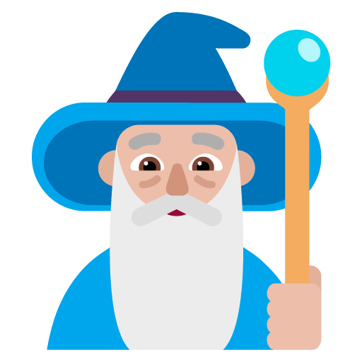 Microsoft design of the man mage: medium-light skin tone emoji verson:Windows-11-22H2