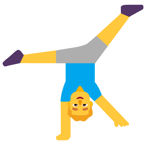 Microsoft design of the man cartwheeling emoji verson:Windows-11-22H2