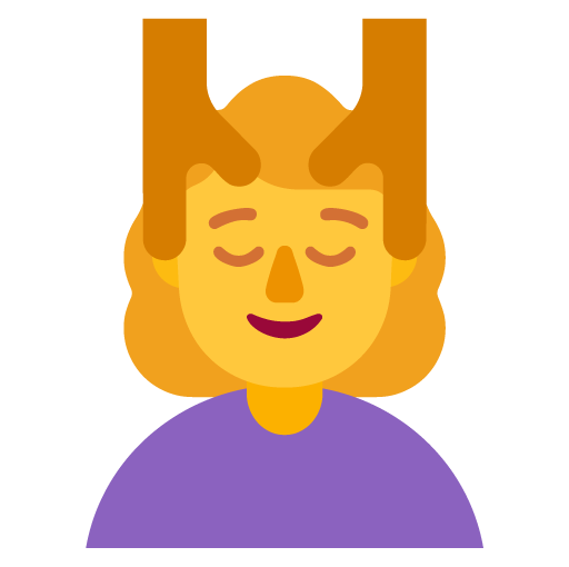 Microsoft design of the woman getting massage emoji verson:Windows-11-22H2