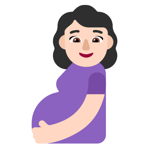 Microsoft design of the pregnant woman: light skin tone emoji verson:Windows-11-22H2