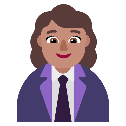 Microsoft design of the woman office worker: medium skin tone emoji verson:Windows-11-22H2