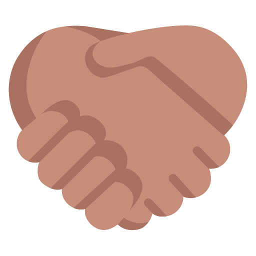 Microsoft design of the handshake: medium skin tone emoji verson:Windows-11-22H2