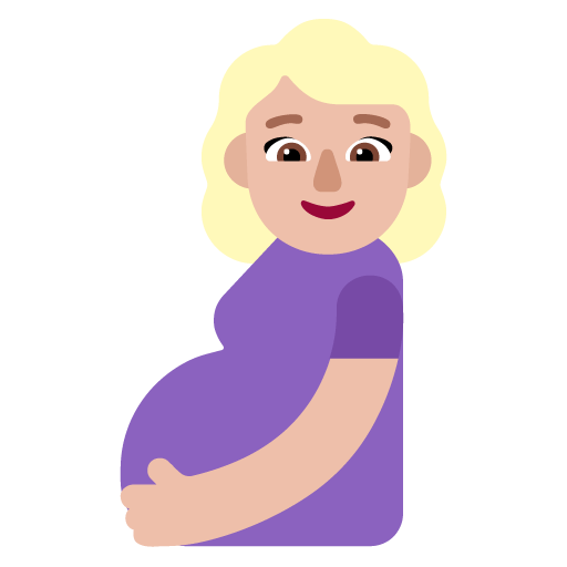Microsoft design of the pregnant woman: medium-light skin tone emoji verson:Windows-11-22H2