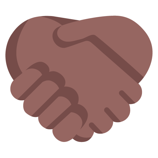 Microsoft design of the handshake: medium-dark skin tone emoji verson:Windows-11-22H2