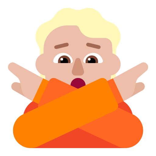 Microsoft design of the person gesturing NO: medium-light skin tone emoji verson:Windows-11-22H2