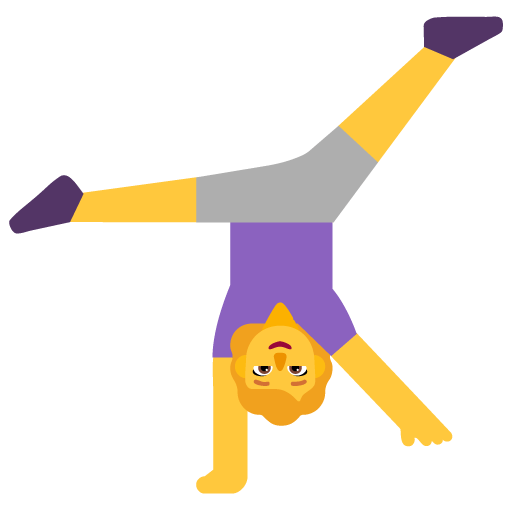 Microsoft design of the woman cartwheeling emoji verson:Windows-11-22H2